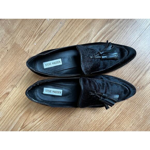 Vintage 90s Steve Madden Calf Hair Loafers | Pointed Toe Mule | Size 9 - Picture 2 of 8